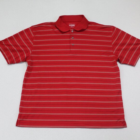Roundtree & Yorke Men red Striped Polo Shirt Golf Size XL - Picture 1 of 7